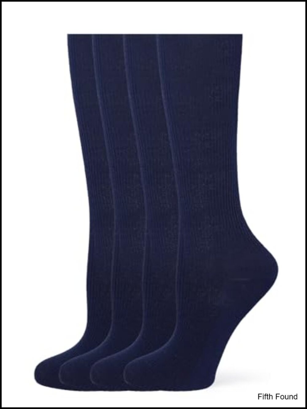 Ribbed Knee High Socks 4 Pair Pack Stretch Calf Cover Women